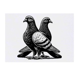 'Pigeon Friends' Temporary Tattoo - Water Resistant, Skin-Safe, Non-Toxic Transfer (TO00085425)