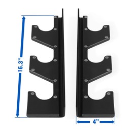 Yes4All Barbell Holder Horizontal Storage Rack for Home Gym Organizer, Barbell Storage Rack Fit 2-inch Olympic Bars, Curl Bars, Triceps Bars, Dumbbell Handles (1 pair)