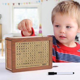 Wooden Money Box, Retro Money Box Storage Box, Money Box with Numbers for Helps Adults and Children to Save the Habit
