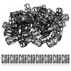 50 Pcs Black Dreadlock Beads Braids Accessories Metal Tube Beads