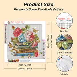 Acudotr Diamond Painting Kits for Adults, 5D DIY Diamond Art kits for Beginners, Full Drill Diamond Painting Kits for Home Wall Decor, Flower, 12x12 Inch