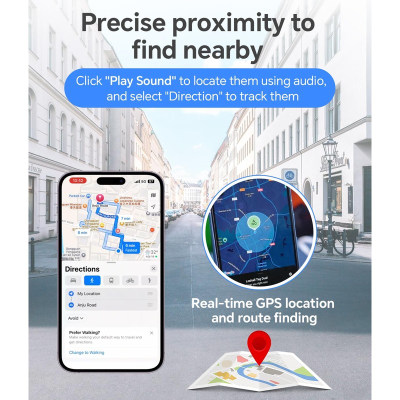 Air Tracker Tag IP67 Waterproof Bluetooth Tracker, Keychain Finder, Item