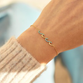 STORYJEWELLERY 70th Birthday Gifts For Women, Wave Bracelet, Gifts for 70th Birthday Woman, 70th Birthday Gifts for Friend Sister Wife Mom Grandma, 70 Year Old Womens Birthday Gifts Ideas