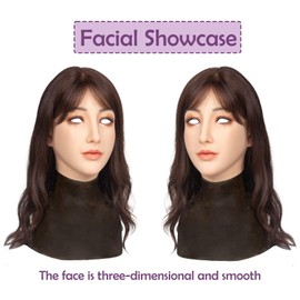 SVBEEFAR Silicone Female Mask Alice Realistic Silicone Head Mask Fake Face