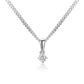 MIORE Schmuck, Kette Damen, Halskette Damen Silber 925, Kettenanhänger Gold 375 9kt mit Diamant 0.10 Ct, Echt Gold Anhänger, Gliederkette Silber, Silberkette, Damen Schmuck Handgemacht