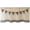 Sunnyday Fabric Cafe Curtain Garland, Navy, Approx. Width 39.4 x