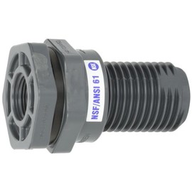 Hayward BFA1007TES 3/4-Inch Gray PVC Thread by Thread BFA Series Bulkhead Fitting with EPDM Standard Flange Gasket