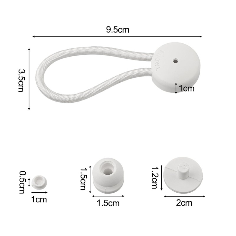 5 PCS Bungee Shock Cord Clip with Knobs, Pull Tie