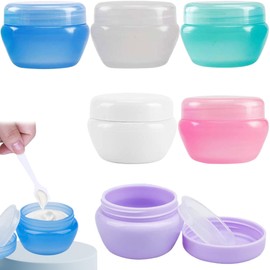 6PCS Travel Pots Plastic Small Travel Pots for Toiletries 6 Colors Travel Tubs for Toiletries Small Leakproof Cosmetic Makeup Jars with Lids Waterproof Seal Cream Jar Travel Accessories for Cream