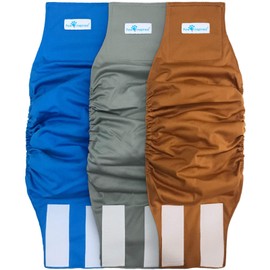 Paw Inspired Ultra Protection Washable Male Wraps, Reusable Belly Bands (3 Count, Medium)