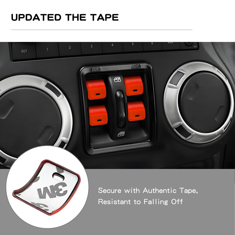 Polodunn Window Button Cover for 2012-2017 Jeep Wrangler JK &