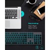 Wireless Backlit Keyboard, Rechargeable USB Silent Keyboard, 2.4G Cordless Full
