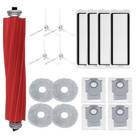 Odashen Odashen 17-teiliges Zubeh?r-Set, Ersatz f1r Roborock Q Revo f1r Roborock P10 Roboter-Staubsauger, Hauptb1rste, Wischtuch, Staubbeutel, Hepa-Filter, Seitenb1rste (wei?)
