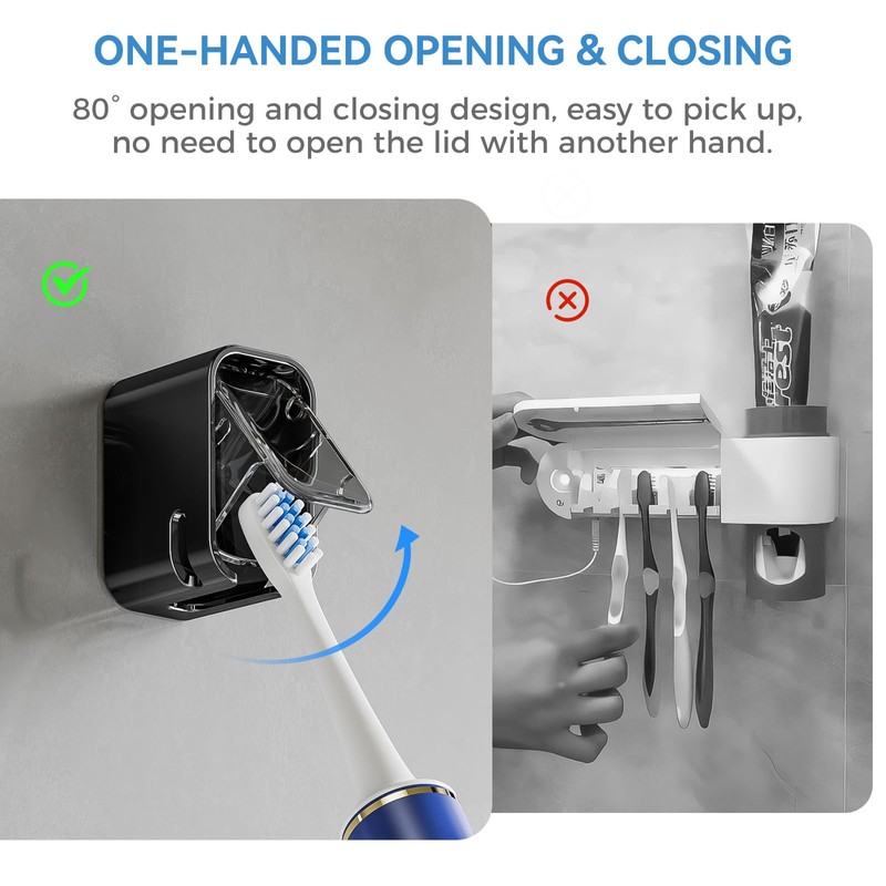 Toothbrush Holders for Bathrooms, 2PCS Innovation Single Slot Toothbrush Holder