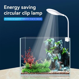 Teddykala 5-8 Gallon Fish Tank Clip On Aquarium Light with White Blue Red LEDs Small Aquarium Light, Full Spectrum Fish Tank Light with USB Port and 360 Degrees Flexible Rotate