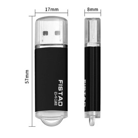 USB Stick 64 GB, Thumb Drive USB 2.0 64 GB Memory Stick Pen Drive 64 GB Flash Drive for PC, Tablet, Computer Data Storage (Black)