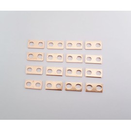 Fpraszin 16PCS Battery Copper Bus Bar Connetion Plate 13mm Hole Spacing 12mm Width 1.5mm Thick with Two Holes for 5.5/6.2/6.9Ah Lithium Battery Cell