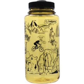 Nalgene Sustain Tritan BPA-Free Water Bottle Made with Material Derived from 50% Plastic Waste, 32 OZ, Wide Mouth, Geographical Bottle Design, Utah Butter