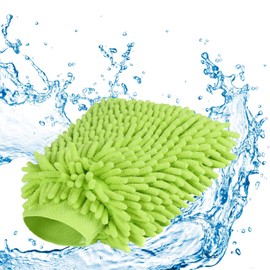 UTowels UT_1GN_Mitt XL-GRN-Mitt Microfiber Premium Chenille Wash Mitts, Green, X-Large