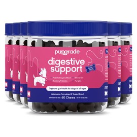 PupGrade Digestive Support Chews for Dogs - Prebiotic and Probiotic Supplement with Enzyme Blend - Upset Stomach, Diarrhea, Bowel, and Immune Support - Pumpkin, Blueberry, Mineral Oil - 360 Soft Chews