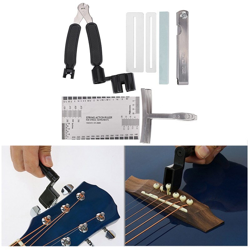 Guitar Tool Set Including Sander Radius Gauge String Action Ruler