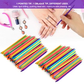 Zetiling 200PCS Wood Nail Stick, Wooden Cuticle Sticks, Colorful Wood Stick Nail Art Cuticle Pusher Remover Wooden Sticks Cuticle Pusher Remover Tool for Manicure Pedicure(#1)