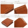 JOYA J3003 Glossy Saddle Leather Bifold Wallet, Camel