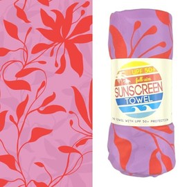 Luv Bug UPF Pool/Beach Towel, Sunscreen Towel, UV Protection, UPF 50+, Sand Free Absorbent & Quick Dry Swimming Towel for Beaches, Camping, & Travel (28.5" x 58.5", Bold Blooms)