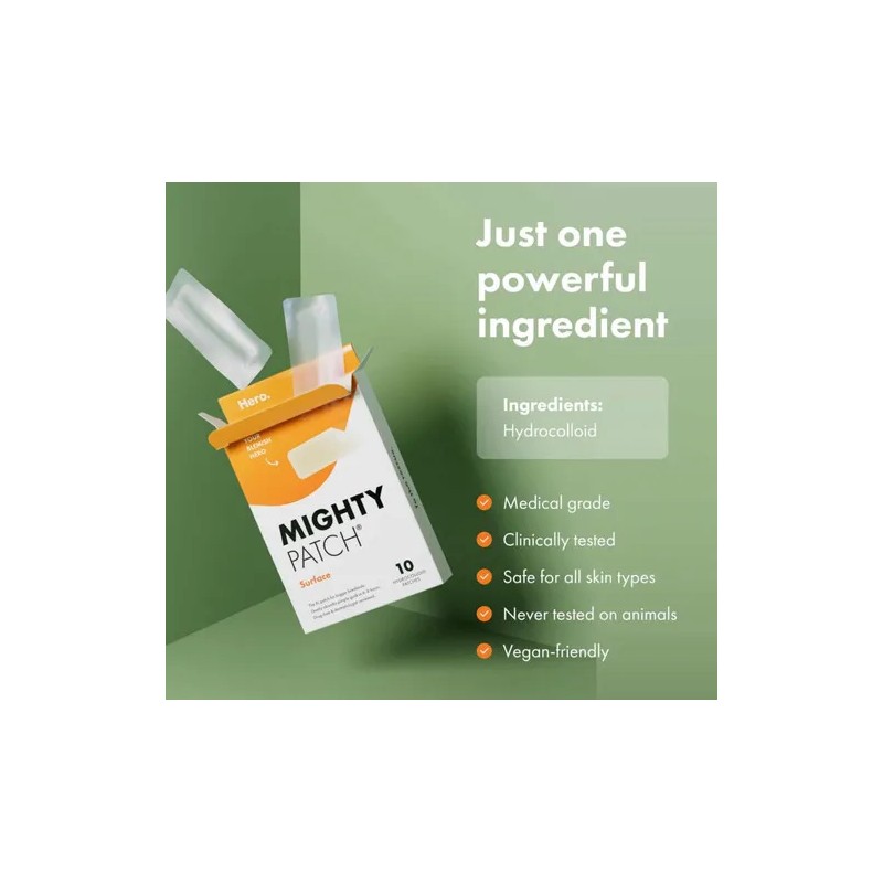 Parche para Acné Mighty Patch Surface XL 10 Piezas Hero