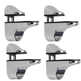 Adjustable Glass Shelf Bracket, 4 Pieces Glass Shelf Bracket, Adjustable Shelf Bracket, Wall Bracket for Glass Shelves, Glass Clamp, for 3-20 mm Thick Shelves