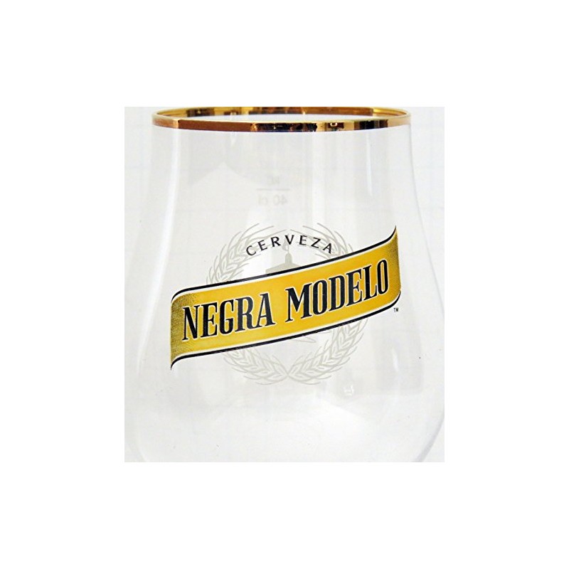 Negra Modelo Cerveza .4L Gold Rim Signature Tulip Style Chalice