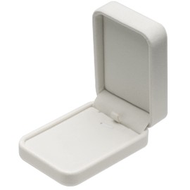 POKOFO Classic Velvet Necklace Pendant Box Jewelry Gift Boxes (White)