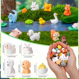 GSrenyu 46pcs Mini Resin Animals 46 Styles Tiny Resin Toys Mini Animal Figures For DIY Craft, Dollhouse, Aquarium Decor, Micro Fairy Garden Landscape