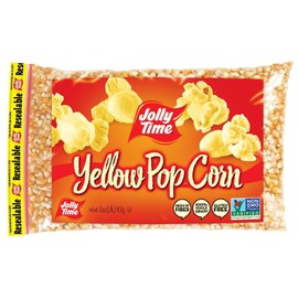 Jolly Time Unpopped Popcorn Kernels, Gourmet Popping Corn for Air Popper Machine or Stovetop, Non-GMO (Yellow Pop Corn, 2 Pound (Pack of 2))