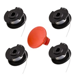 Viilich Pack of 4 replacement thread spools, for Einhell cordless grass trimmer GE-CT 18/28 Li, GE-CT 18/28 Li TC and GE-CT 18/260 Li, for Einhell replacement thread spool TLE-03, spool cover TLE-03-1