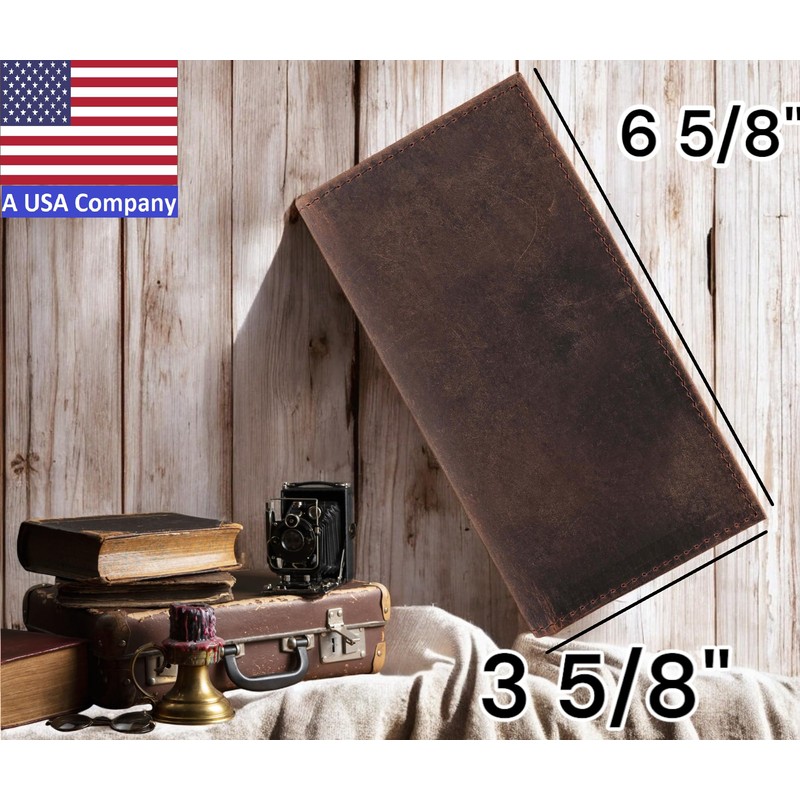 F&L CLASSIC Men's RFID Vintage Look Genuine Leather Long Bifold