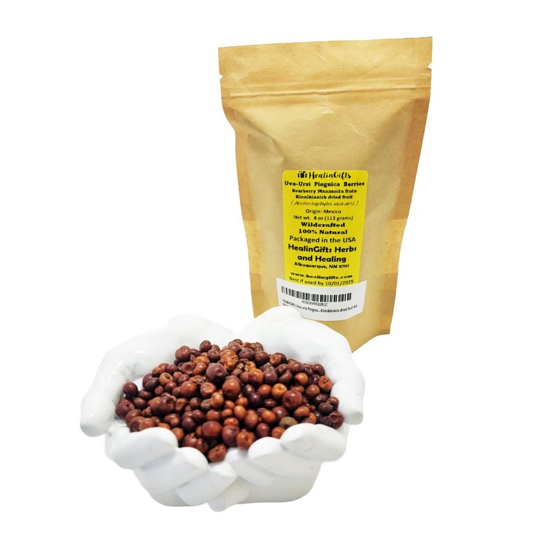 HealinGifts Uva-ursi Pinguica Bearberry Kinnikinnick dried fruit 4oz