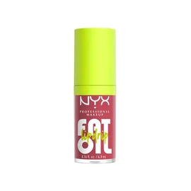NYX Professional Makeup, Fat Oil Lip Drip Gloss, Tono: Chillin' Like A Villian. Brillo labial efecto jugoso, hidrata hasta por 12hrs, sensación no pegajosa, con infusión de aceite de frambuesa, fórmula vegana