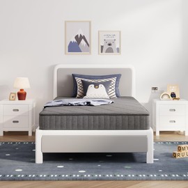 Avenco Twin Mattress, 6 Inch Twin Size Mattress in a Box for Kids, Medium Firm Hybrid Mattresses with Bonnell Spring and Gel Memory Foam for Cool Night Sleep & Pressure Relief, CertiPUR-US Certified