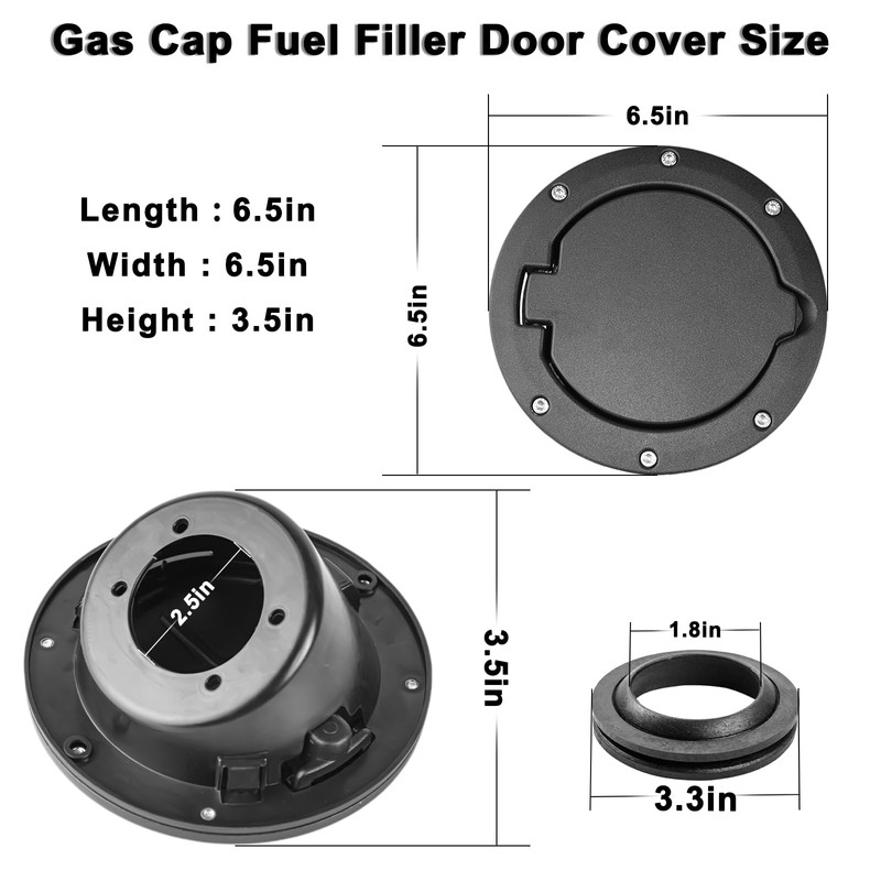 MuHize Fuel Filler Door Locking Gas Tank Cap Cover for