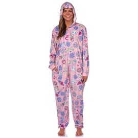 Bioworld Sailor Moon Anime Manga Series Women's Wands Luna Artemis Hooded Zip Up Footless Union Suit Pajama Sleepwear with Pockets (Small/Medium)