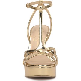 Jessica Simpson Women's Sippete Platform Sandal, Gold, 9