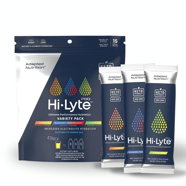 Adapted Nutrition Hi-Lyte Pro Hydration Packets - 15 Individual Drink