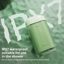 Todetana Water Dental Flosser Teeth Pick: Portable Cordless Oral Irrigator with Spot Spray Mode, Detachable Expandable Water Tank, and Small Mirror, Suitable for Travel (Green)