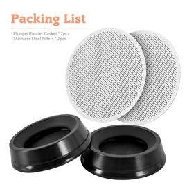 CAFEMASY Plunger Rubber Gasket with Reusable Stainless Steel Filter Replacement Parts Coffee Accessories Tools Compatible with Aeropress and Aeropress Go Portable Espresso Maker