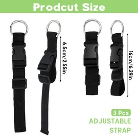 Heclia 3pcs Add a Bag Luggage Straps for Suitcase Jackets Gripper Heavy Duty Adjustable Travel Accessories for Carry Bag Strap, Travel Belt for Connecting, Multifunctional Packing Buckle Straps, Black