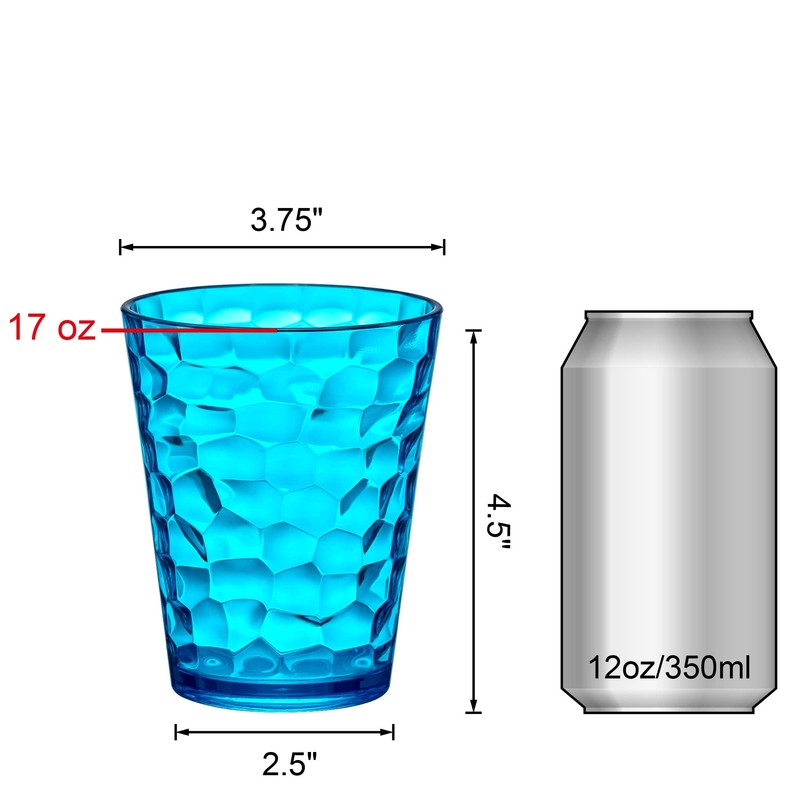 Amazing Abby - Iceberg 16-Ounce Plastic Tumblers (Set of 8),