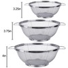 3 Pack 18/8 Stainless Steel Colander Sieves(5-Quart, 4-Quart and 3-Quart),