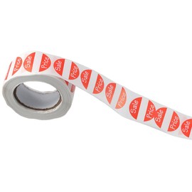 okhobby 500 Pcs Sale Price Stickers, 1Inch Self-Adhesive Red Labels Roll for Business