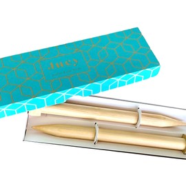 Juey Jumbo pair of single point handcrafted giant wooden knitting needles 25mm x 300mm hard wearing & natural